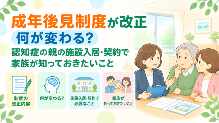 成年後見制度が改正｜何が変わる？認知症の親の施設入居・契約で家族が知っておきたいこと